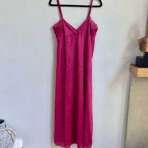Vintage Kayser Pink Long Slip Dress Nightgown